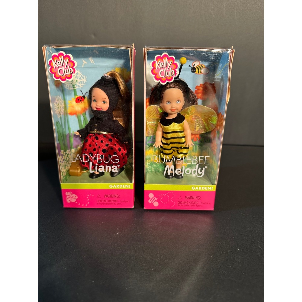 Mattel Kelly Club Garden Dolls 2001 Ladybug Liana & Bumblebee Melody NIB Set